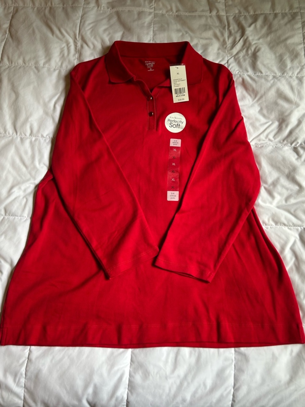 3/4 Sleeve Polo Top NWT